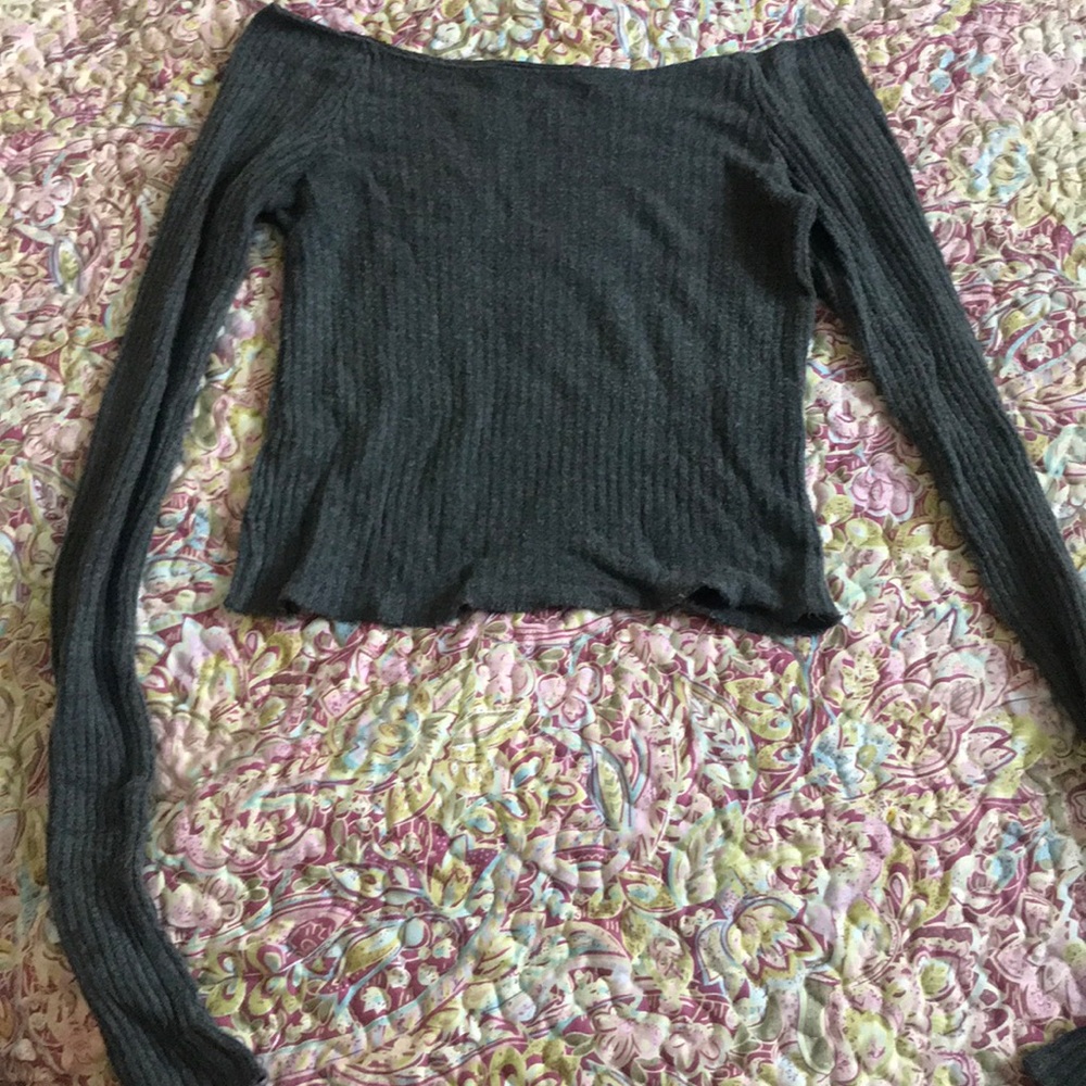 brandy along sleeve crop top